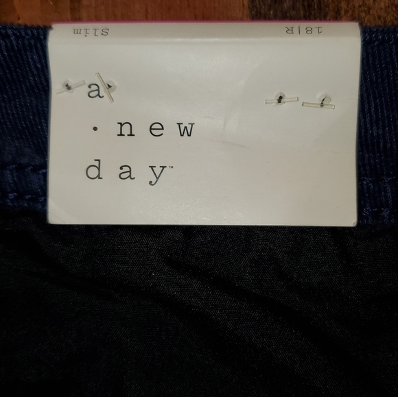 a new day corduroy blue pants Slim Size 18 NEW - Picture 8 of 12